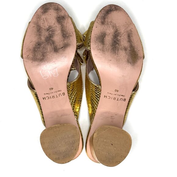 Butrich Bow Slide Pump in Gold Embossed Snake Size 40 (fits like an 8.5/9) - Picture 6 of 12